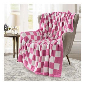 Ultra Soft Checkered Throw Blanket