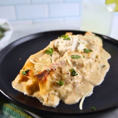 White enchiladas on a plate