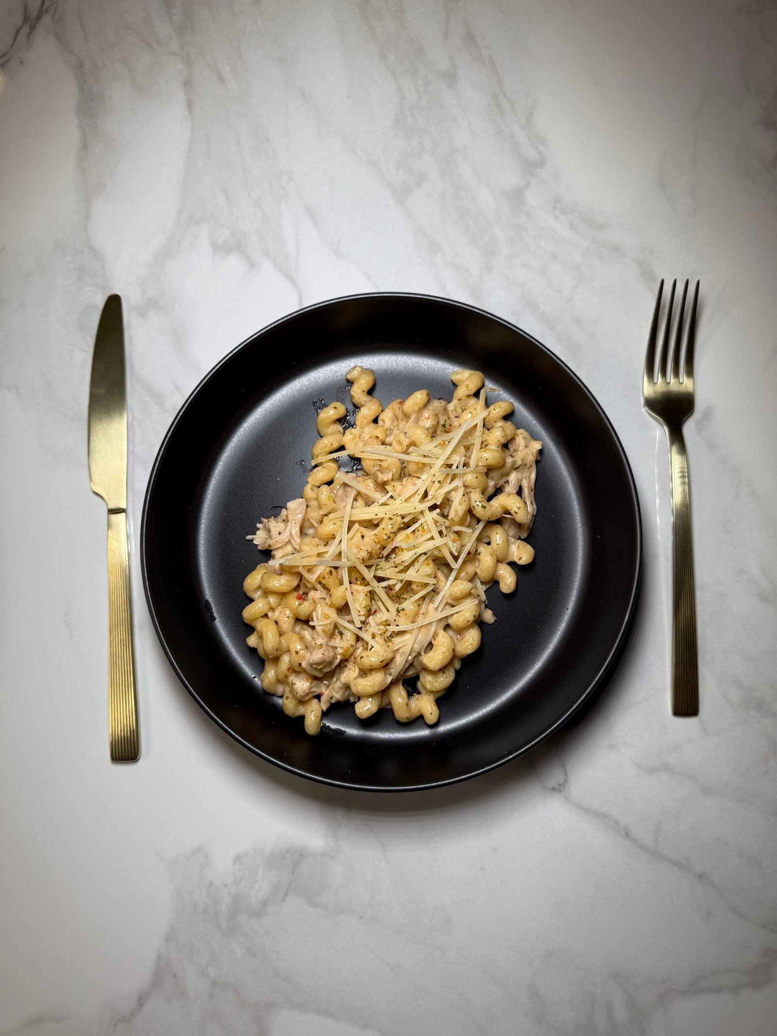 Parmesan Garlic Pasta on a plate